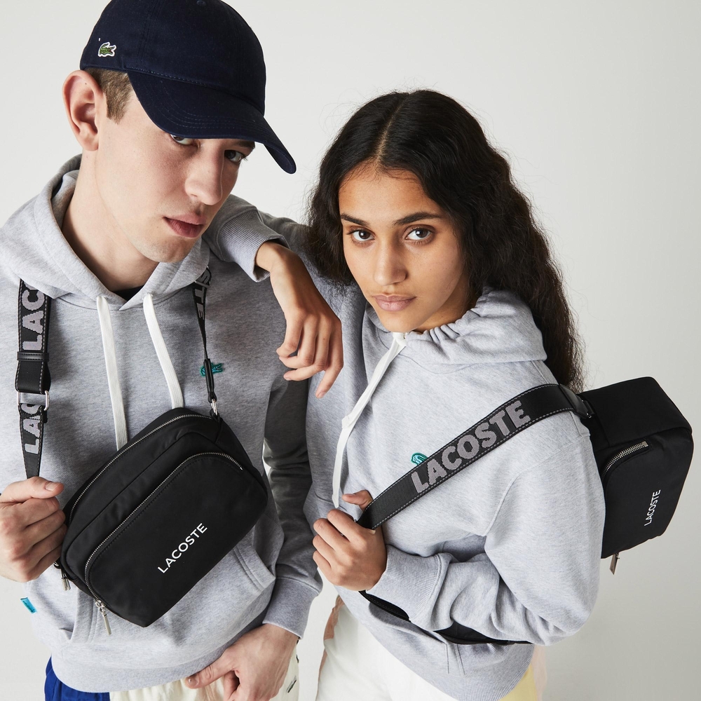 Lacoste Black Belt Bag Sleek Modern Design